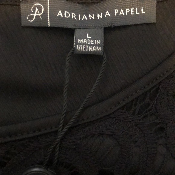 Adrianna Papell 3/4 sleeve black lace top NWT - Picture 4 of 7